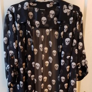 Torrid Skull Chiffon Blouse